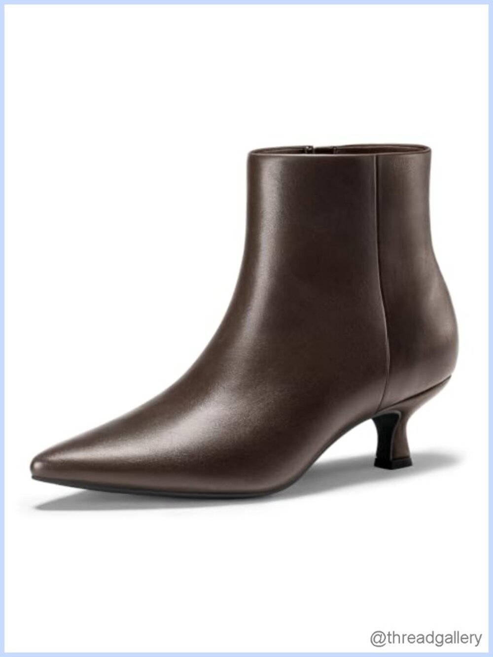 Kitten Heel Ankle Boots Pointed Toe Side Zipper Women's